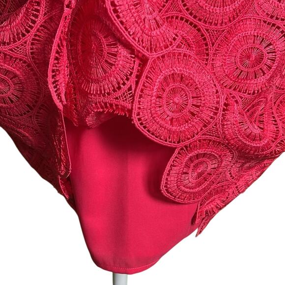 Trina Turk Liviah Elegant Sleeveless Lace Halter Mini Dress Size 6 - Picture 6 of 7